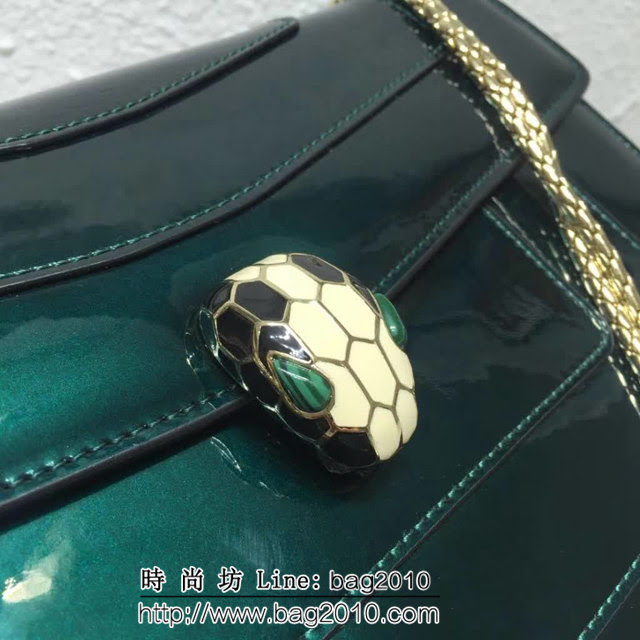 BVLGARI寶格麗 專櫃新品 升級版牛漆皮 雙層蛇頭包 鏈條單肩斜挎包 B35106 FYD1390